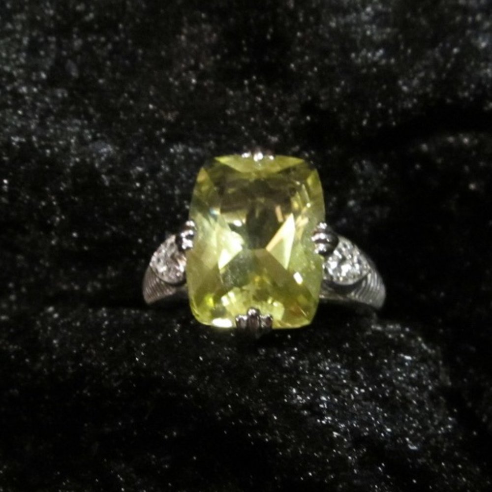 Nolan Miller Citrine/ Swarovski Crystal Ring